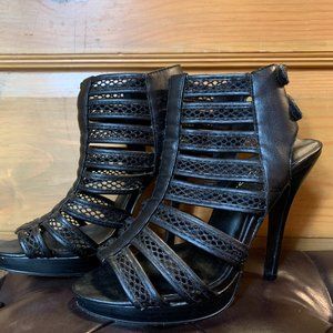 Charles David Black 5" Strappy Stilettos. Size 7.5. Great Condition.